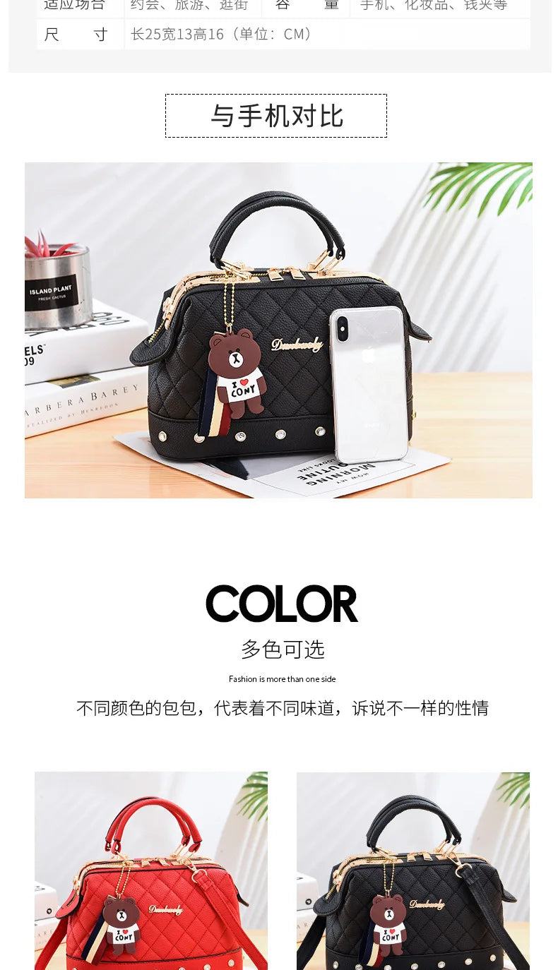 New Woman shoulder bag Large capacity Handbag for Women Crossbody bag Lychee pattern Portable bucket bag ladies messenger bags