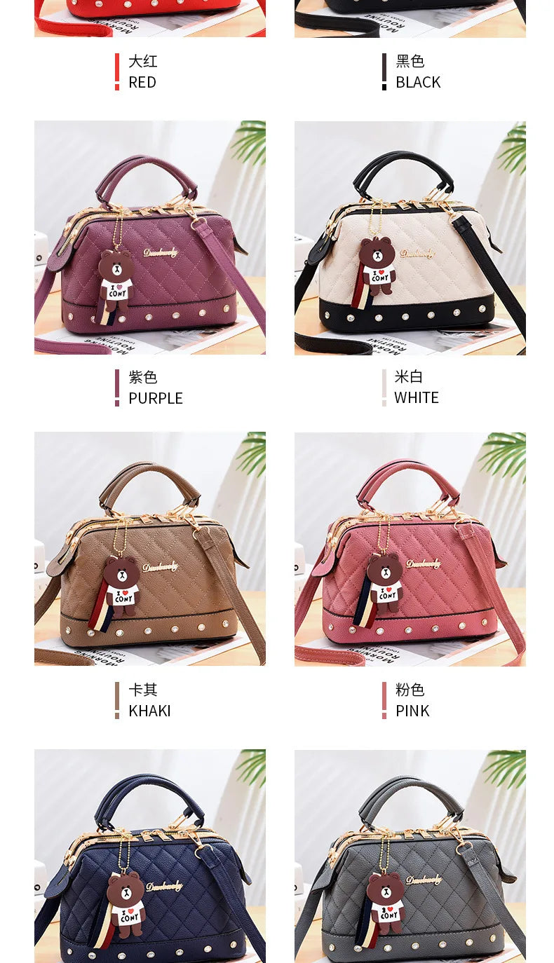 New Woman shoulder bag Large capacity Handbag for Women Crossbody bag Lychee pattern Portable bucket bag ladies messenger bags