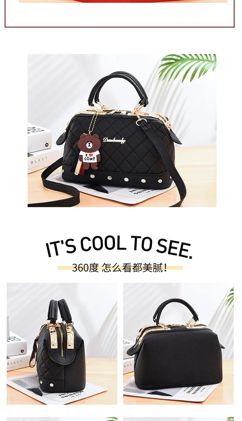 New Woman shoulder bag Large capacity Handbag for Women Crossbody bag Lychee pattern Portable bucket bag ladies messenger bags