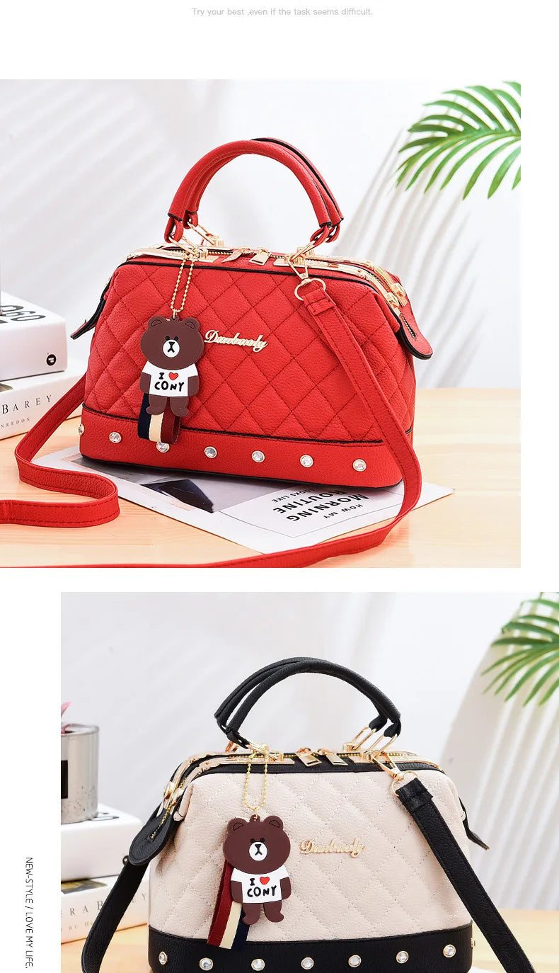 New Woman shoulder bag Large capacity Handbag for Women Crossbody bag Lychee pattern Portable bucket bag ladies messenger bags