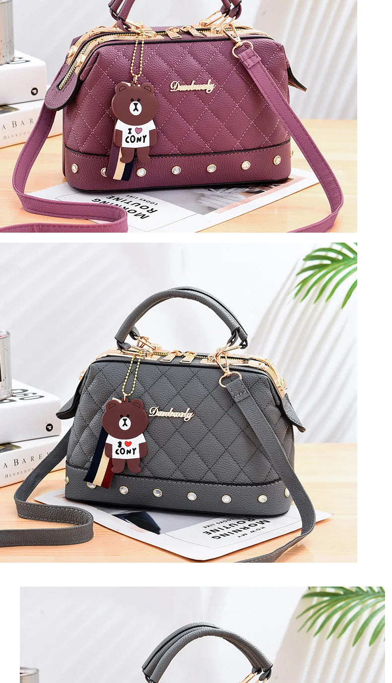 New Woman shoulder bag Large capacity Handbag for Women Crossbody bag Lychee pattern Portable bucket bag ladies messenger bags