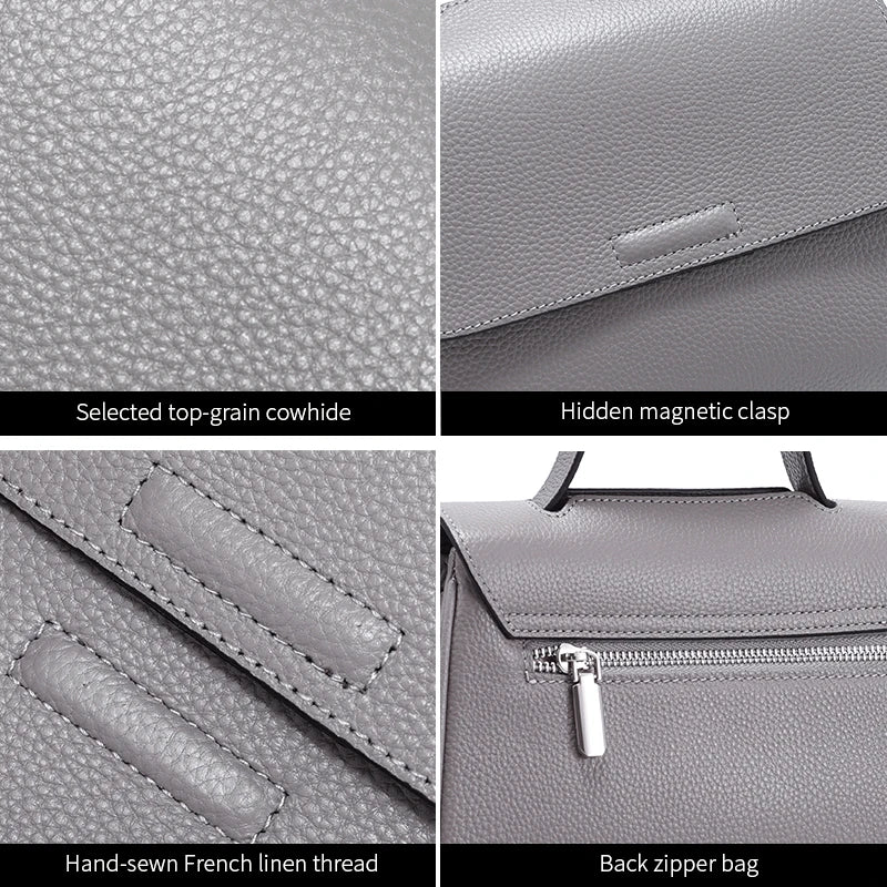 Ladies Soft Cowhide Leather Handbags Women‘s Top-grain Genuine leather Shoulder Bag Female Luxury Designer Crossbody Bags