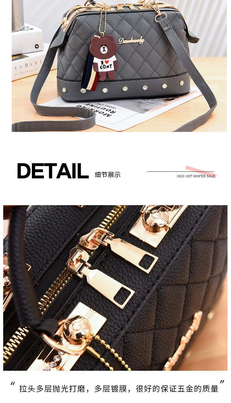 New Woman shoulder bag Large capacity Handbag for Women Crossbody bag Lychee pattern Portable bucket bag ladies messenger bags