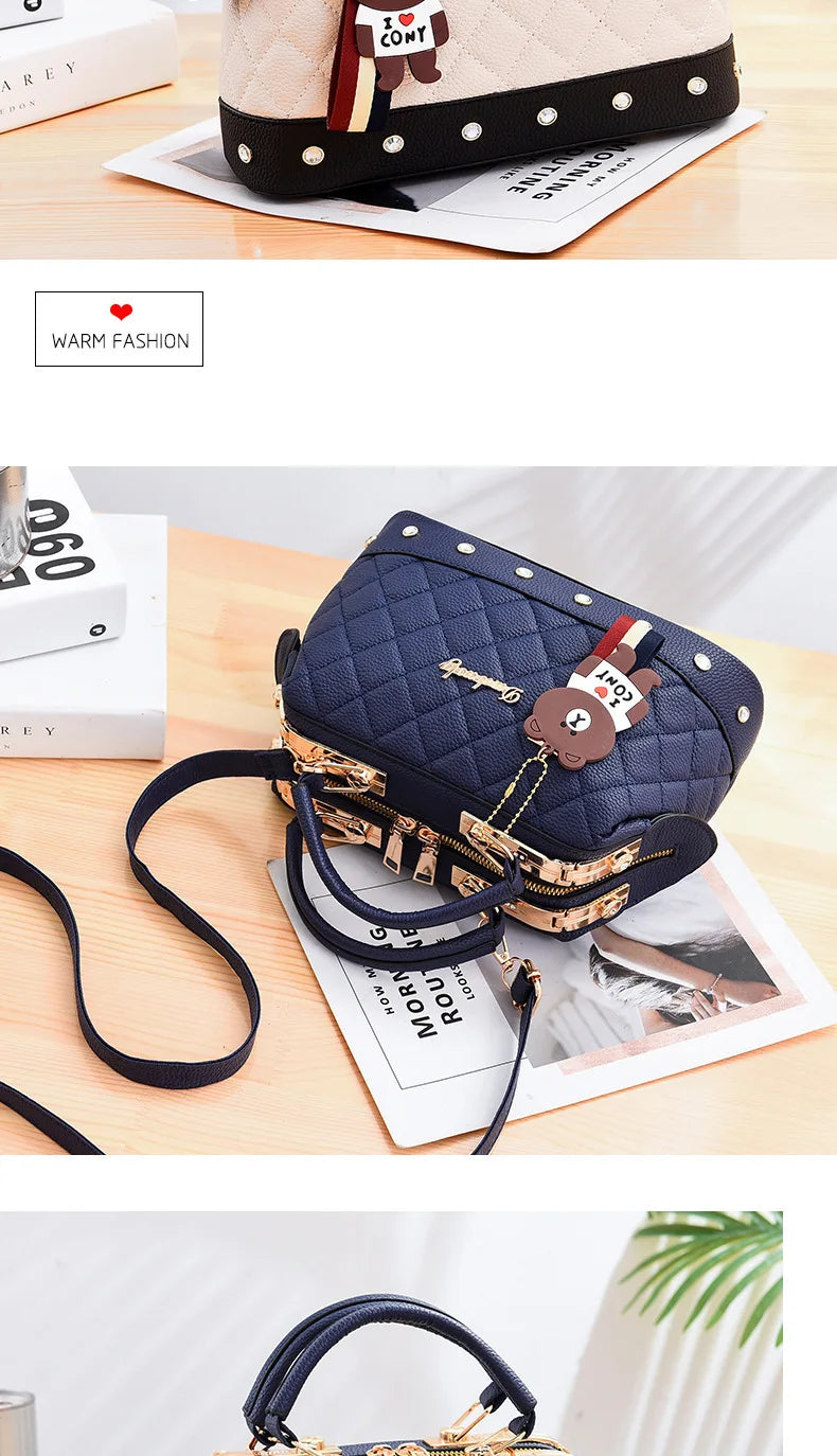New Woman shoulder bag Large capacity Handbag for Women Crossbody bag Lychee pattern Portable bucket bag ladies messenger bags