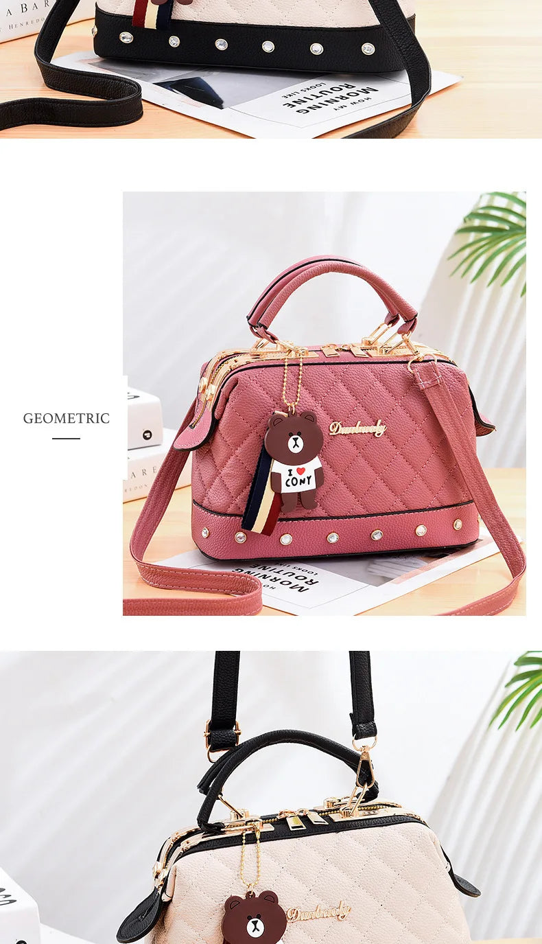 New Woman shoulder bag Large capacity Handbag for Women Crossbody bag Lychee pattern Portable bucket bag ladies messenger bags