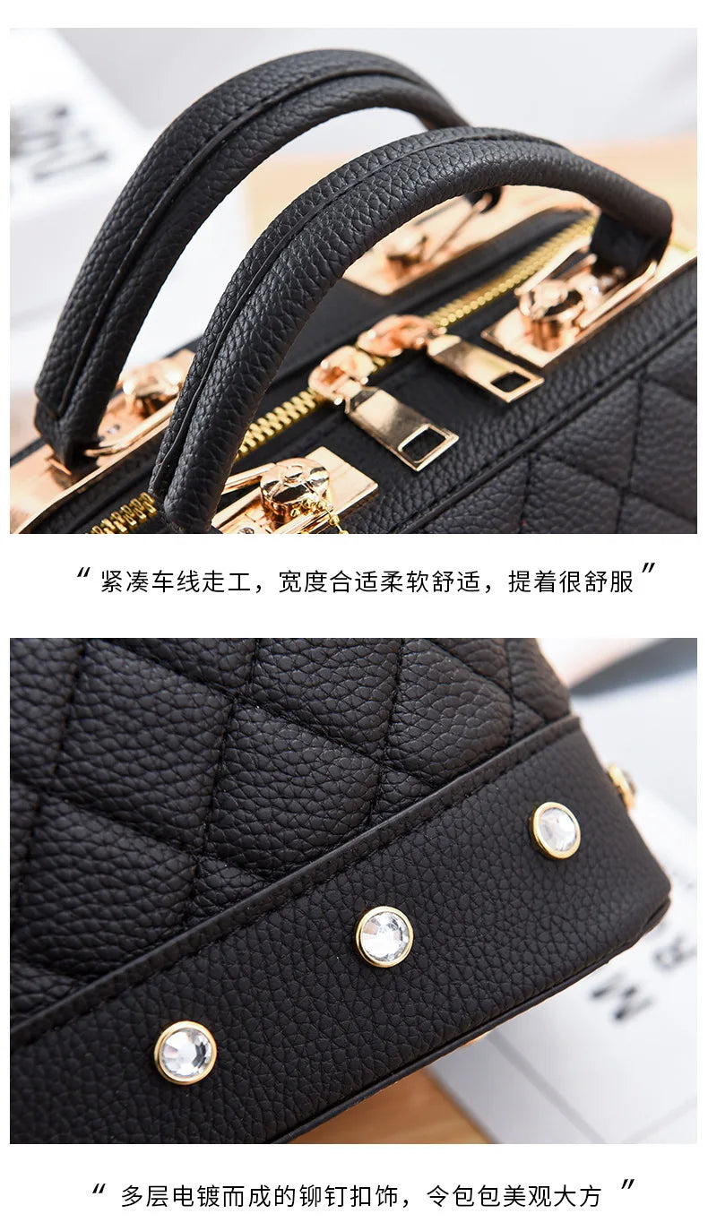 New Woman shoulder bag Large capacity Handbag for Women Crossbody bag Lychee pattern Portable bucket bag ladies messenger bags