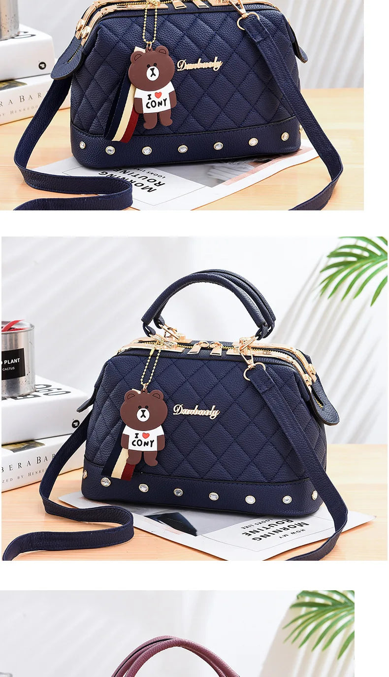 New Woman shoulder bag Large capacity Handbag for Women Crossbody bag Lychee pattern Portable bucket bag ladies messenger bags
