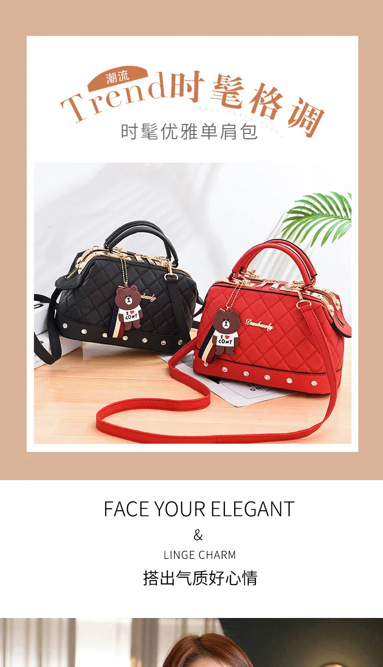 New Woman shoulder bag Large capacity Handbag for Women Crossbody bag Lychee pattern Portable bucket bag ladies messenger bags