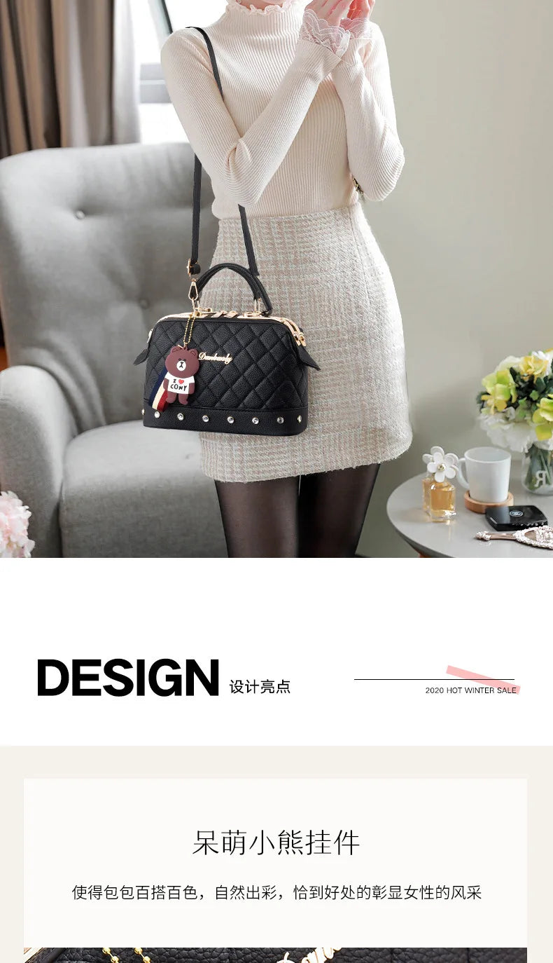 New Woman shoulder bag Large capacity Handbag for Women Crossbody bag Lychee pattern Portable bucket bag ladies messenger bags