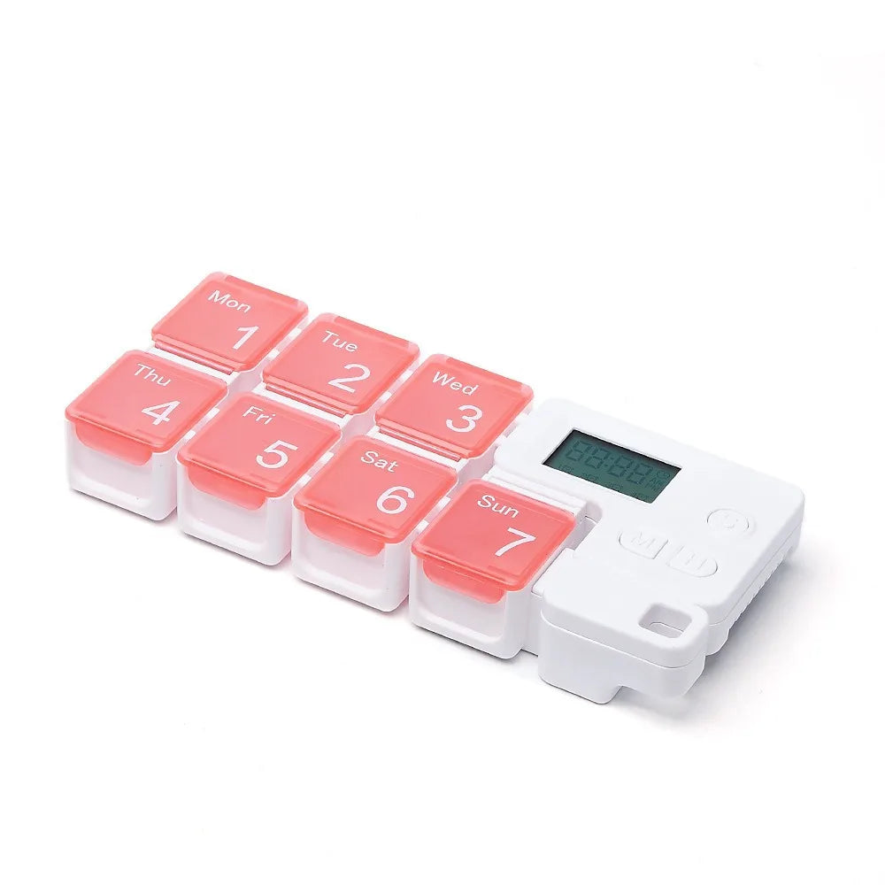 Medicine Reminder Large Capacity Smart Pill Case Reminder 7 Lattice Weekly Pill Organizer Colorful Drug Container Daily Medicine
