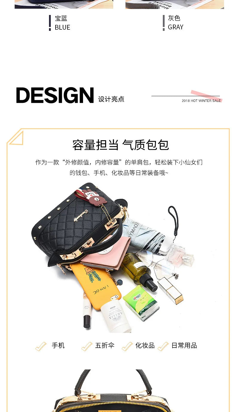 New Woman shoulder bag Large capacity Handbag for Women Crossbody bag Lychee pattern Portable bucket bag ladies messenger bags