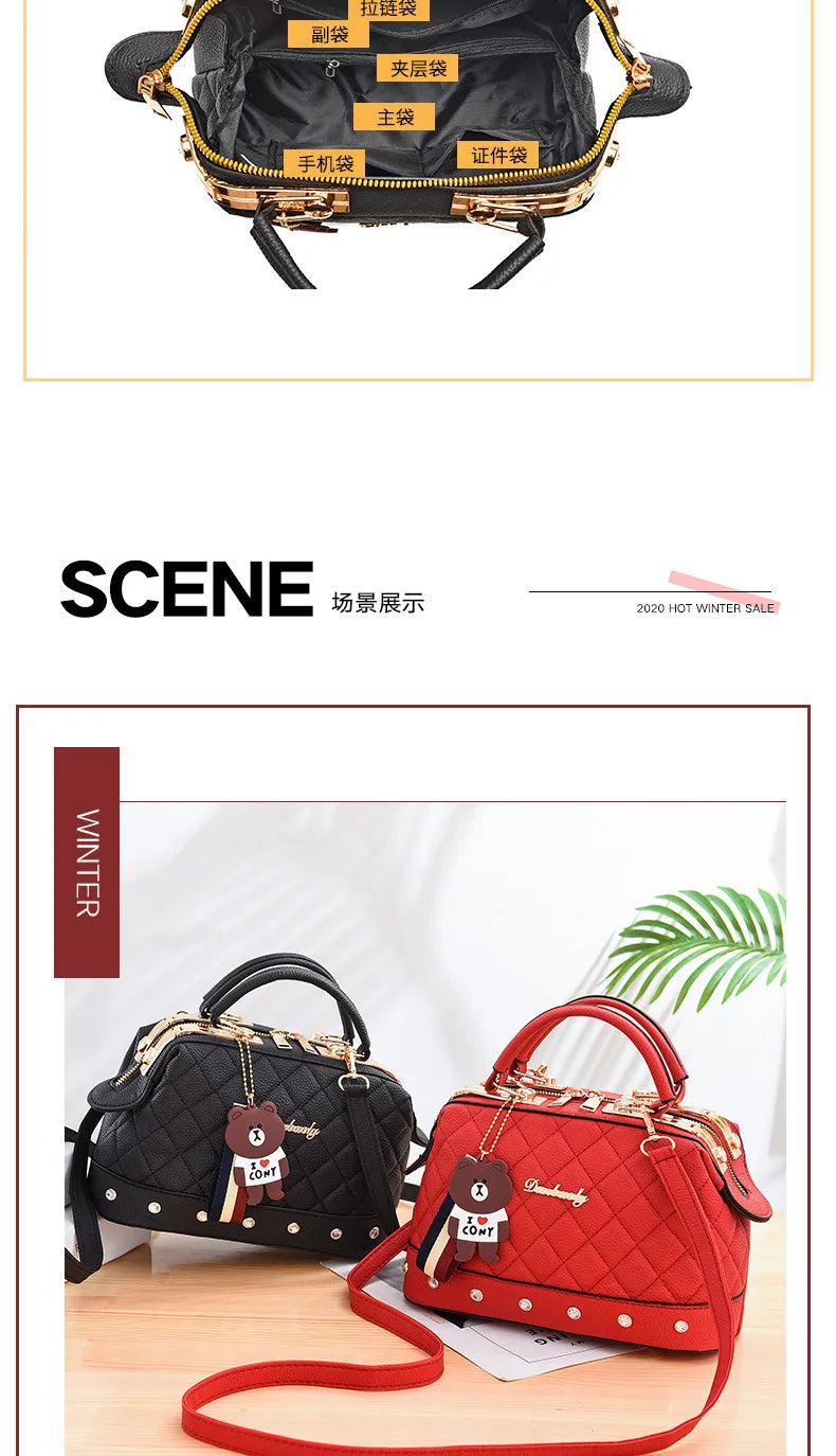 New Woman shoulder bag Large capacity Handbag for Women Crossbody bag Lychee pattern Portable bucket bag ladies messenger bags