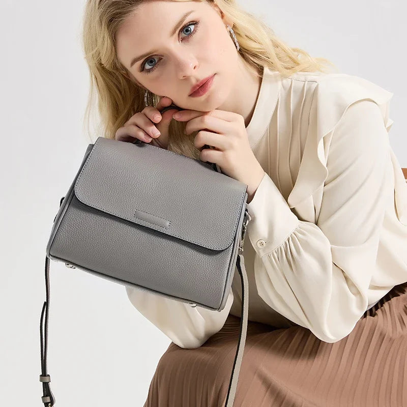 Ladies Soft Cowhide Leather Handbags Women‘s Top-grain Genuine leather Shoulder Bag Female Luxury Designer Crossbody Bags